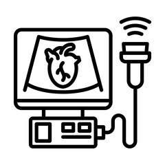 Echocardiogram Heart Ultrasound and Cardiac Imaging Single icon