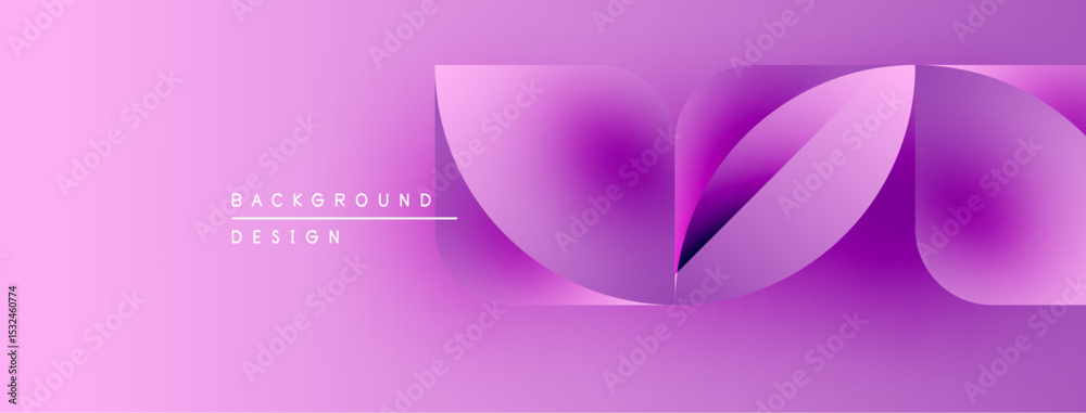 Aufkleber Abstract pink design features flowing shapes, gradients. Modern background with text elements, simple composition. Smooth curves create dynamic visual effect.