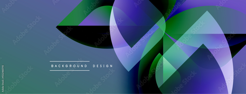 Poster Abstract flowing shapes, vibrant colors. Modern design elements create dynamic visual experience. Gradient blends, smooth transitions.