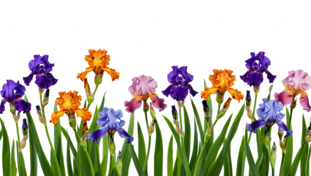 Colorful Irises Bloom - Powered by Adobe