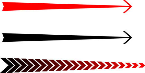 stylized arrows of various shapes and sizes for decoration and decoration, infographics, vector