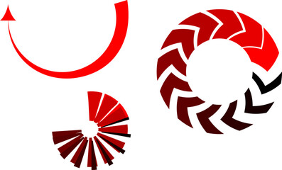 stylized arrows of various shapes and sizes for decoration and decoration, infographics, vector