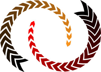 stylized arrows of various shapes and sizes for decoration and decoration, infographics, vector