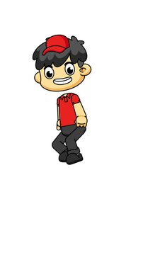 Courier Character Jumping Animation, Cartoon Delivery Boy in Action Pose, 4K Greenscreen