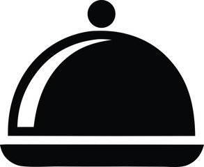 Restaurant service bell icon black and white graphic design element