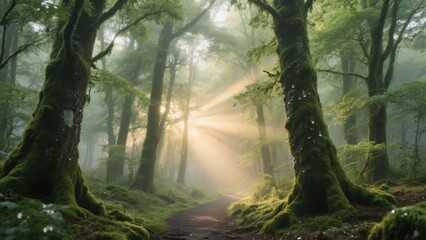 Obraz premium morning in the forest