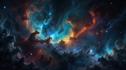 Obraz premium burning fire in space