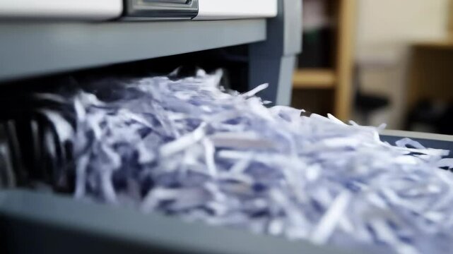 Paper shreds, secure documents, destruction of information, shredding