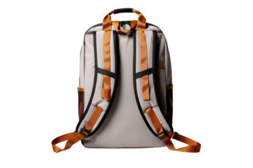 Stylish Neutral Backpack with Orange Accents for Everyday Adventures and Outdoor Activities