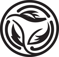 Eco-Friendly Icon - Sustainable Leaf Cycle Vector on White Background