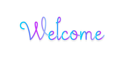Elegant 'Welcome' lettering in modern calligraphy style – decorative hand-drawn vector stock illustration for greeting cards, invitations, posters, and digital designs.