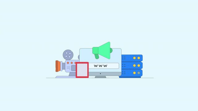 Video marketing design concept in 4k with transparent background