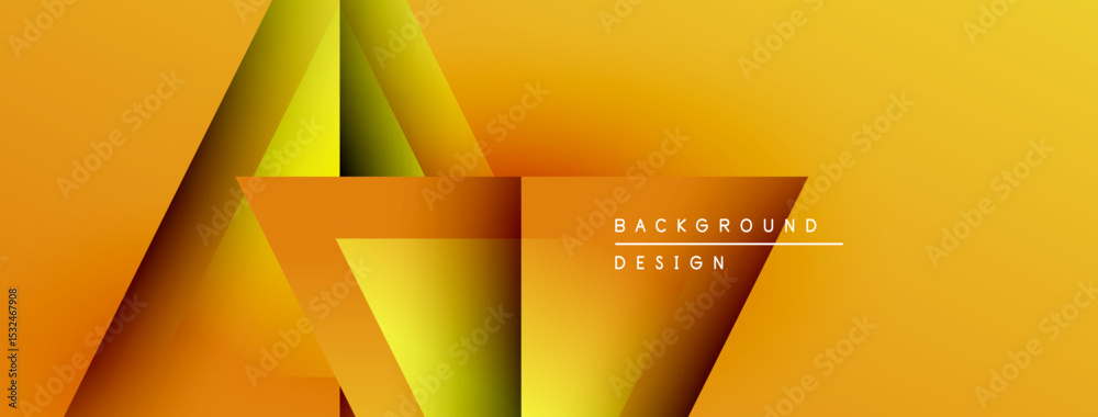 Aufkleber abstract geometric design. overlapping triangles create vibrant yellow, orange gradients. modern bac