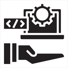 Digital Maintenance Icon – Computer Repair and System Service Vector EPS 10