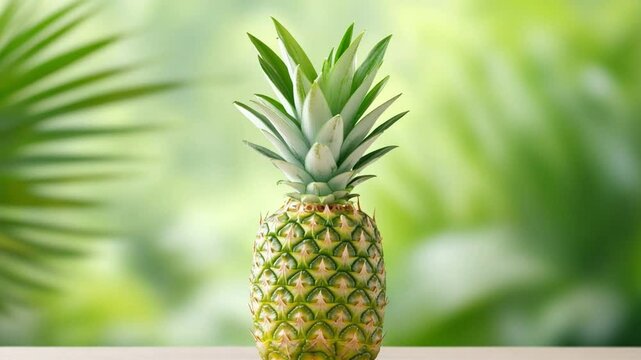 Pineapple Freshness: A single, vibrant pineapple stands proudly, a symbol of tropical freshness and natural sweetness, its spiky crown and textured body capturing the essence of exotic delight.