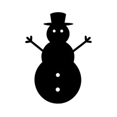 Snowman Silhouette Icon | Winter Holiday Character Graphic | Frosty Snow Figure Outline | Christmas Snowman Vector | Cold Weather Decoration Symbol | Festive Snow Figure Clipart