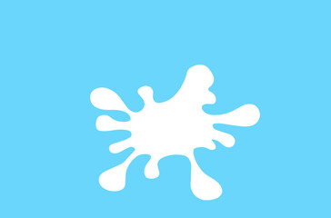 milk blob on a blue background, 