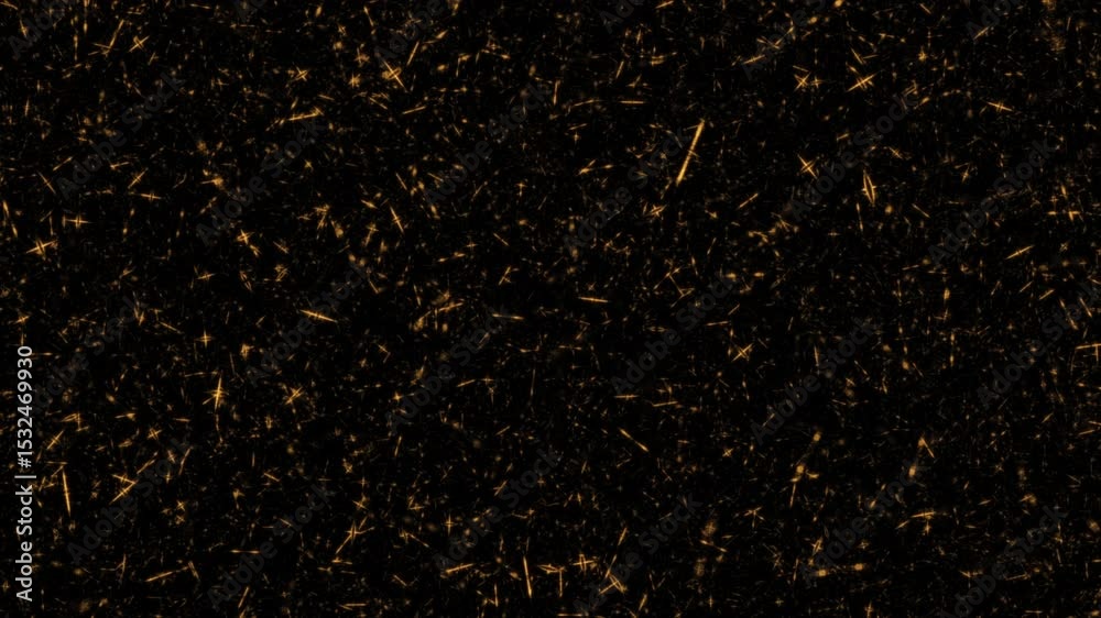 Canvas Prints abstract loop animation flickering glow gold star particles flying on black background. 4k 3d seamle