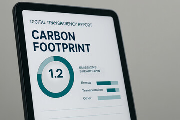 Global supply chain logistics sustainability report shows carbon footprint and emissions data