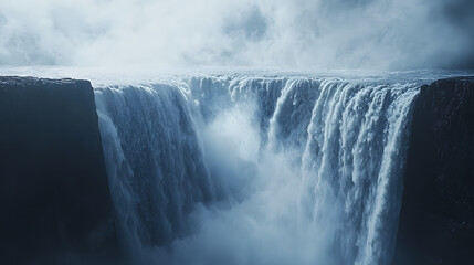 The Victoria falls with dramatic sky 
