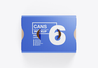 Six Pack Can Box Mockup