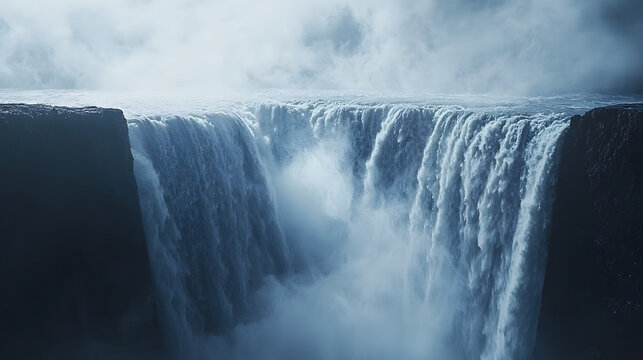 The Victoria falls with dramatic sky  - Powered by Adobe