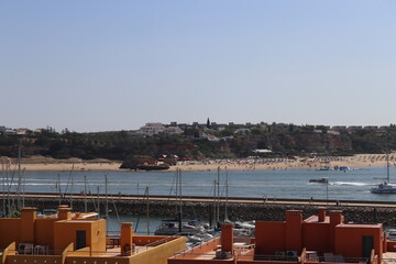 Panoramic Views of Ferragudo Coast from Portimao, Algarve, Portugal
