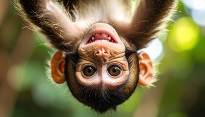 Cute Monkey Portrait with Playful Expression