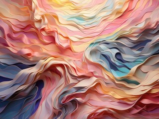 Obraz premium Abstract Pastel Landscape of Dreams Woven with Light and Color