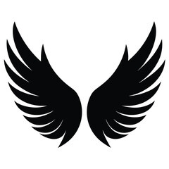 Obraz premium Elegant Black Wings Illustration