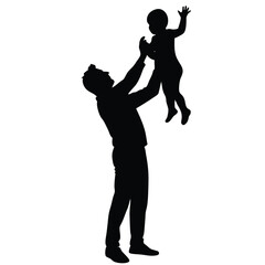 Naklejka premium Father and Baby Silhouette A Loving Bond