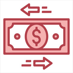 Digital Money Transfer Icon – Dollar Exchange and Online Payment EPS 10
