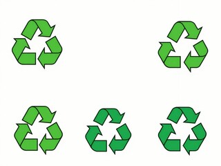 Obraz premium Colorful Recycling Symbol Set - Eco Icons for Apps & Packaging