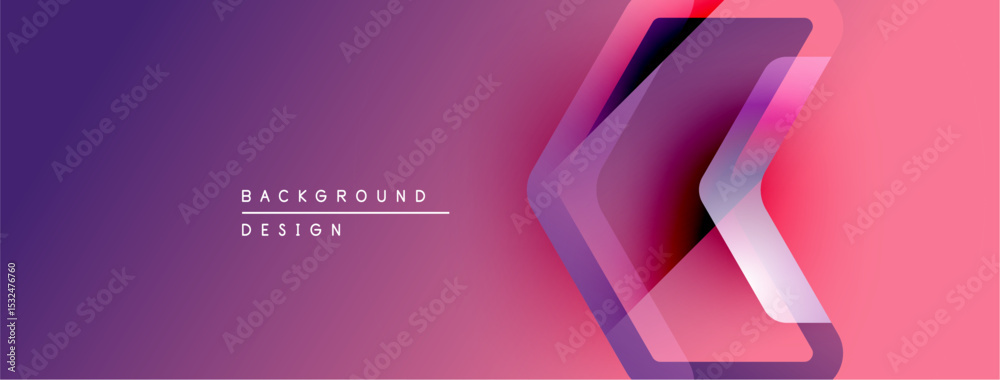 Aufkleber Abstract gradient background. Overlapping layers create dynamic visual effect. Pink, purple hues dominate composition. Modern design element.