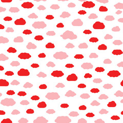 Cloud pattern. Background with different clouds. Vector illustration