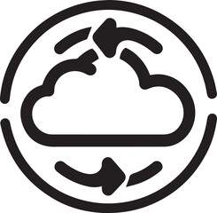 Cloud Synchronization Vector – Data Transfer Icon on White Background