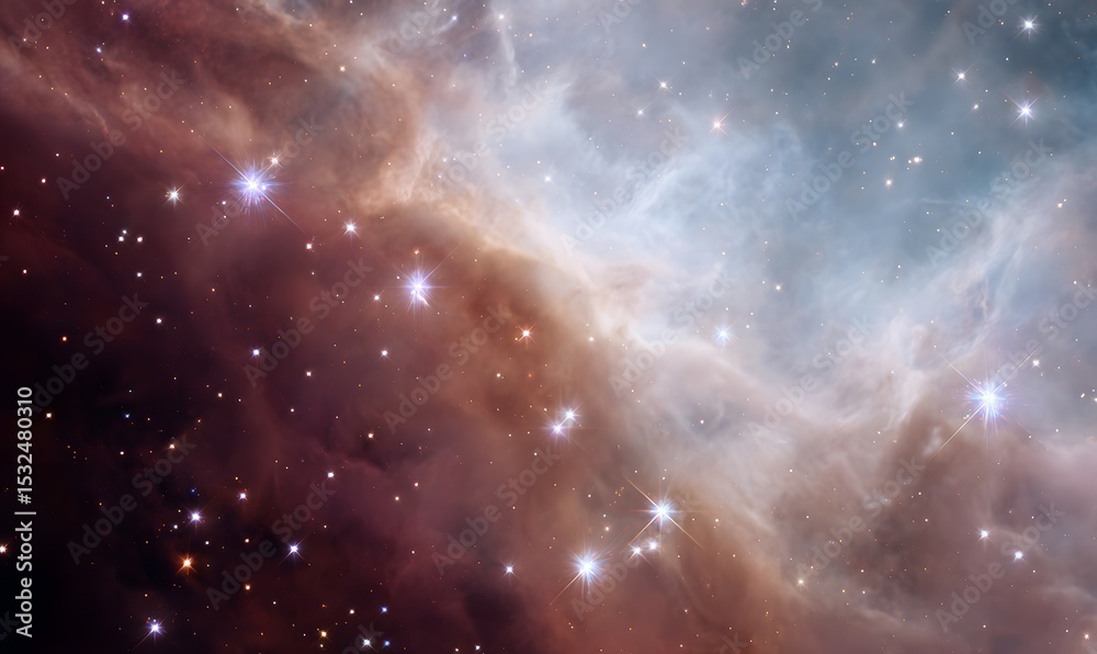Wall mural dramatic close-up of a dusty nebula, generative ai