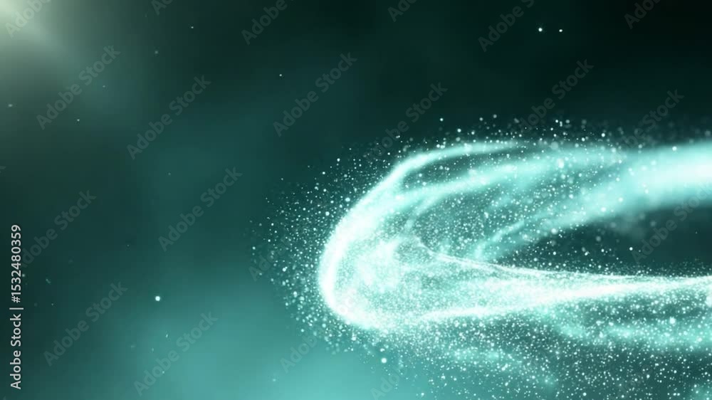Poster celestial dance: a mesmerizing visualization of a glowing vortex of particles, rendered with stunnin