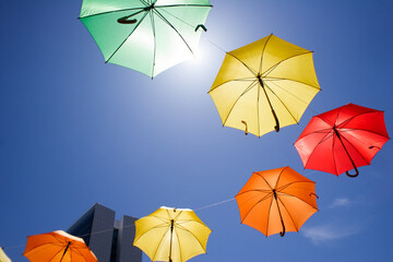 colorful umbrellas of the sky