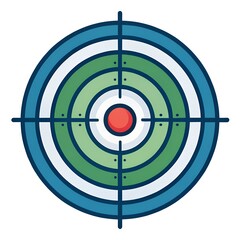 Minimalist Vector Target Icon Symbolizing Marketing Strategy, Goal Setting, and Precision