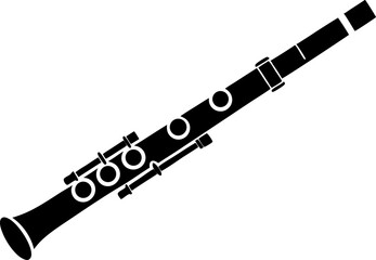 Flute Silhouette Vector Illustration 