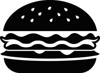 Hamburger Silhouette Vector Illustration 