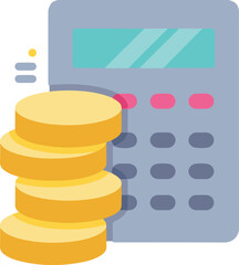 Finance Icon – Dollar Sign with Calculator and Account Summary Vector EPS 10