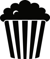 Popcorn Box Silhouette Vector Illustration 