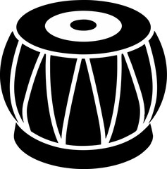 Tabla Drum Silhouette Vector Illustration 