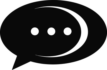 Fototapeta premium Virtual Chat Bubble Silhouette Vector Illustration