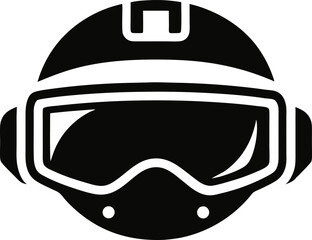 VR Helmet Silhouette Vector Illustration 