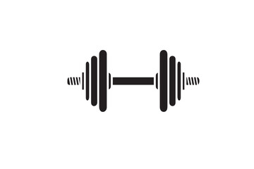 Dumbbell Silhouette Vector – Minimalist Black Fitness Icon for Gym and Health Designs