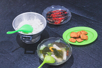 home cooked Indonesian lunch