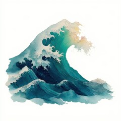 Watercolor Ocean Wave Art